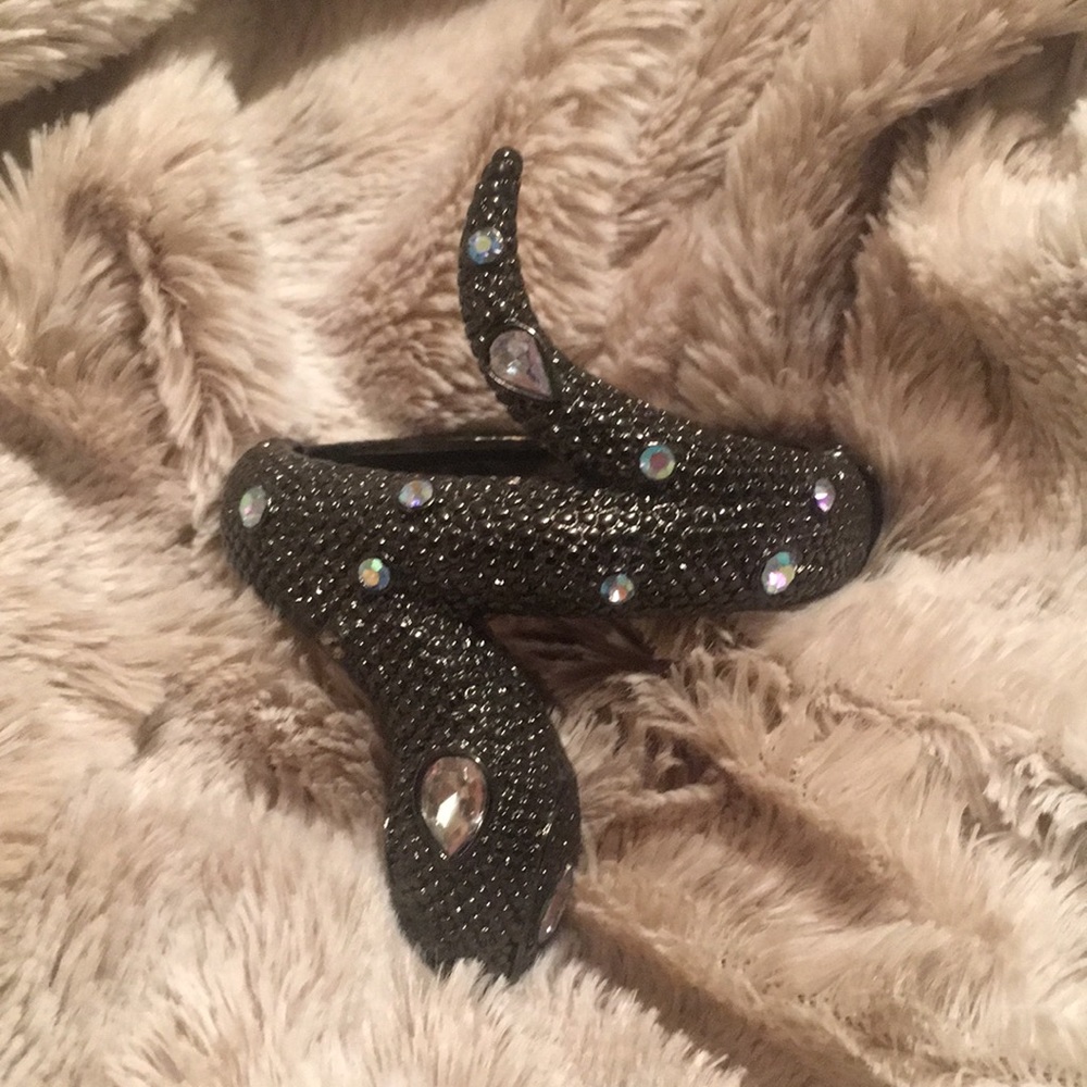 Unique Rhinestone metal snake bracelet bangle
